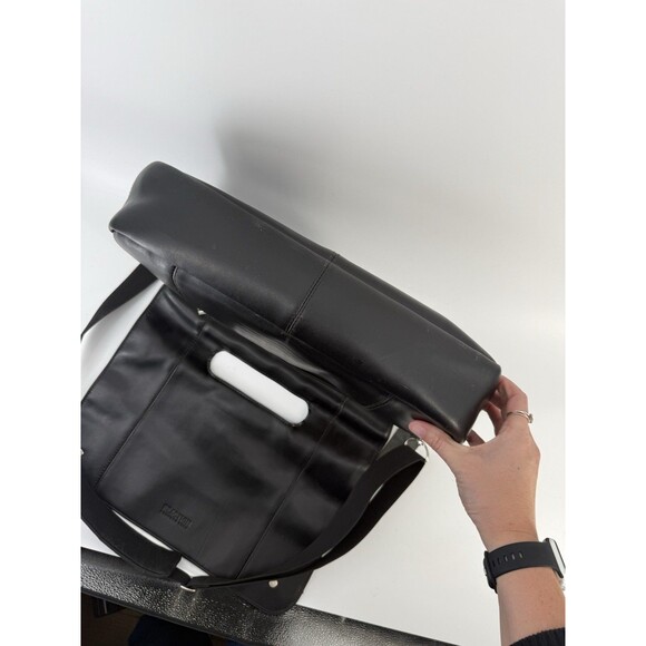 Kenneth Cole Reaction Unisex Black Leather Risky Business Messenger Bag Laptop - Picture 15 of 16